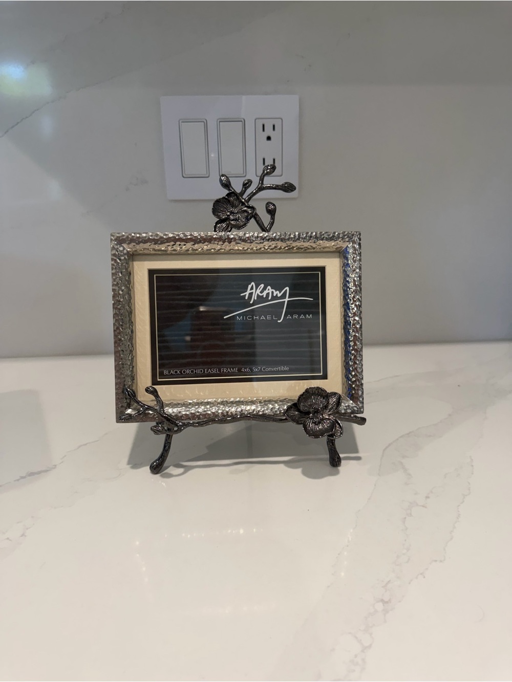 Michael Aram Silver Floral Easel Picture Frame - Silver